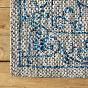 Charleston Vintage Filigree Textured Weave Indoor/outdoor Octagon Rug
